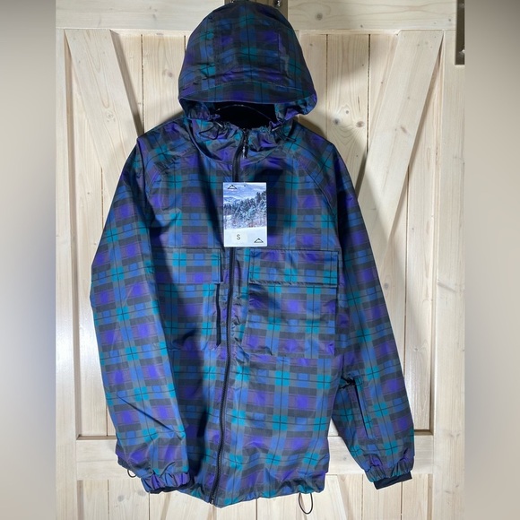 Sunny Day Ski JACKET navy green Blackwatch Tartan Plaid UPF 40+ WINDBREAKER COAT - Picture 5 of 16
